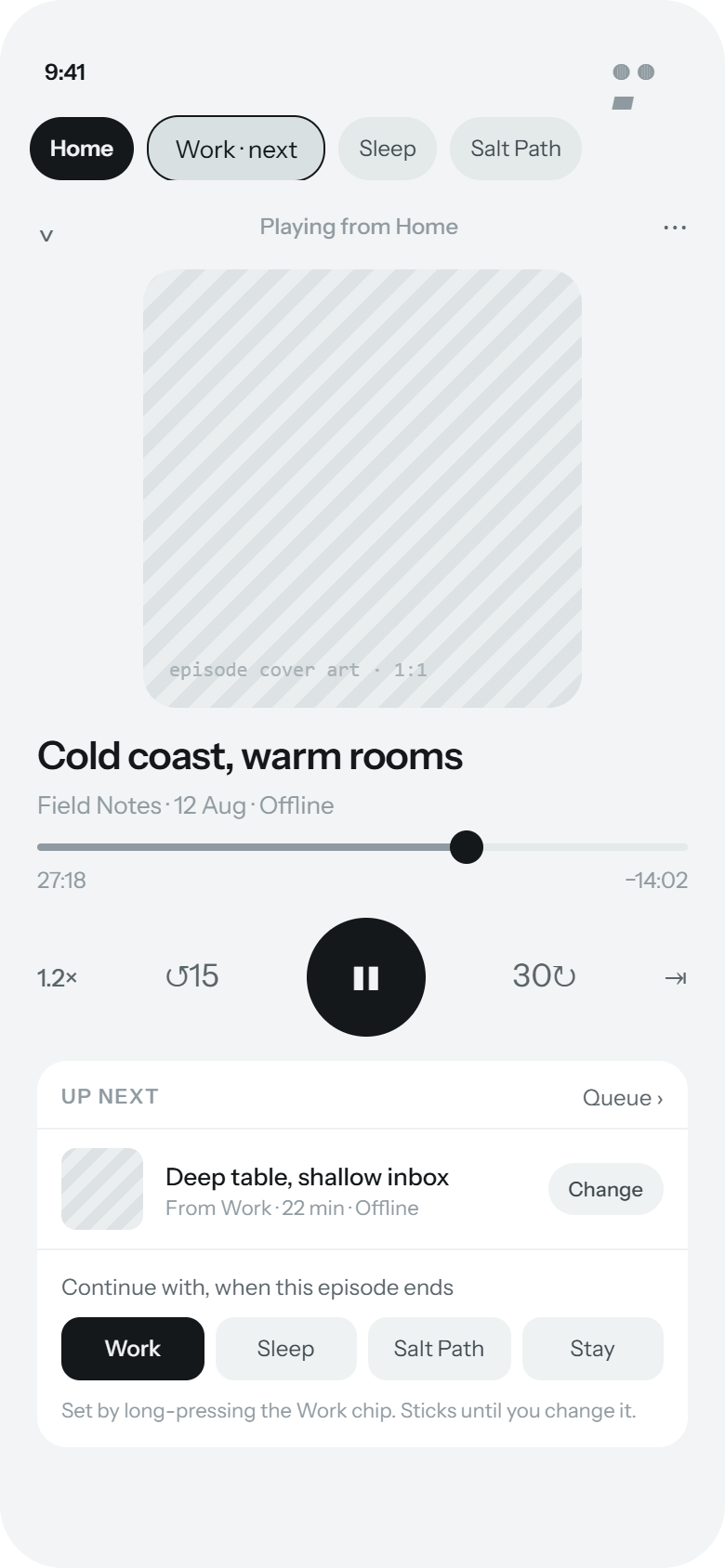 Now playing with up-next handoff